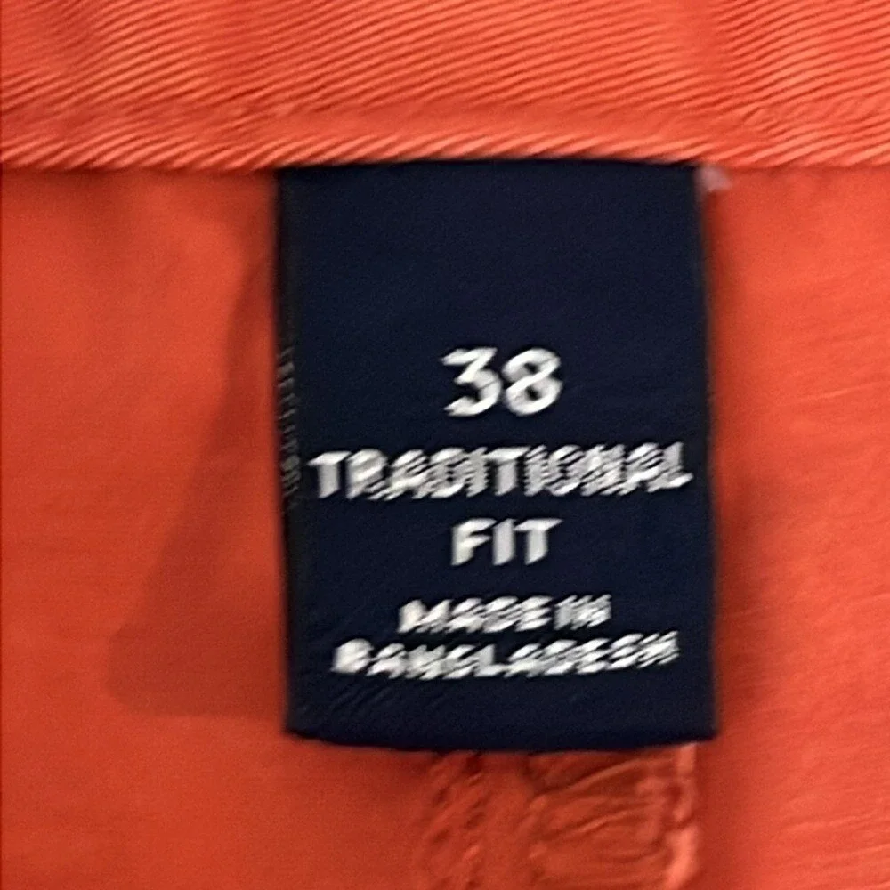 Lands End Casual Chino Shorts Traditional Fit Men's‎ Size 38 Coral Red